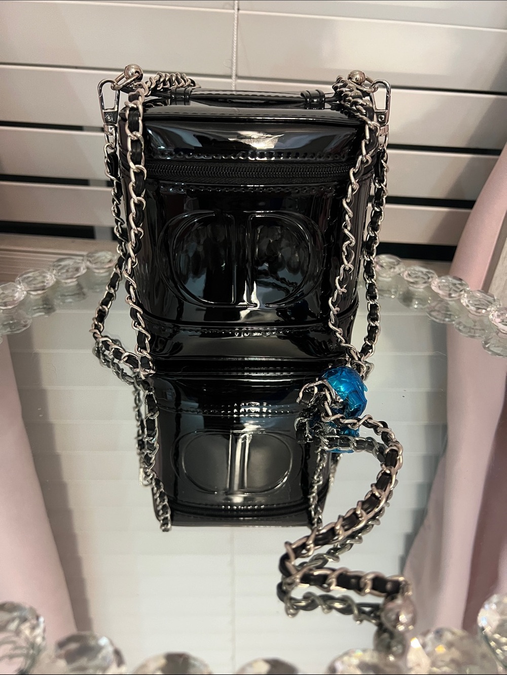 Dior Black Vanity Crossbody Bag with 47 inch Adjustable Chain Strap - Picture 12 of 13